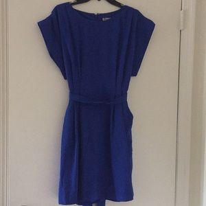NWOT Eliza J cobalt blue dress with belt